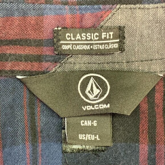Volcom Men's Classic Fit Plaid Button Down Cotton Pocket Long Sleeve Shirt SZ L‎ - Picture 6 of 12